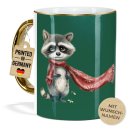 Weihnachtstasse mit Goldhenkel - Waschb&auml;r - mit Name