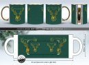 Weihnachtstasse mit Goldhenkel - Hirsch - mit Name