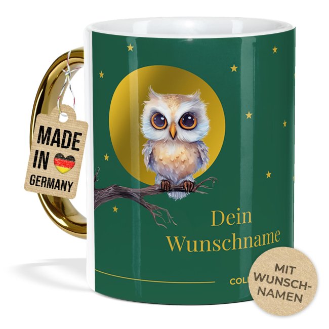 Weihnachtstasse mit Goldhenkel - Collecting Moments 2025 No. 23 - Waldtiere - mit Namen