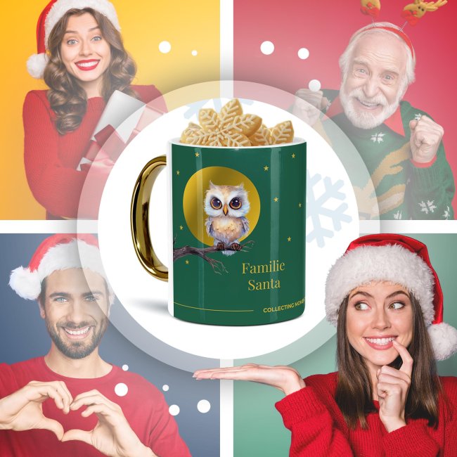 Weihnachtstasse mit Goldhenkel - Collecting Moments 2025 No. 23 - Waldtiere - mit Namen