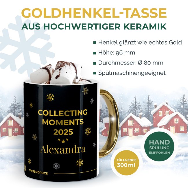 Weihnachtstasse mit Goldhenkel - Collecting Moments 2025 No. 24 - Collecting Moments 2025 - mit Name
