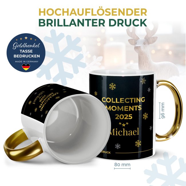 Weihnachtstasse mit Goldhenkel - Collecting Moments 2025 No. 24 - Collecting Moments 2025 - mit Name