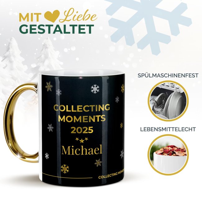 Weihnachtstasse mit Goldhenkel - Collecting Moments 2025 No. 24 - Collecting Moments 2025 - mit Name