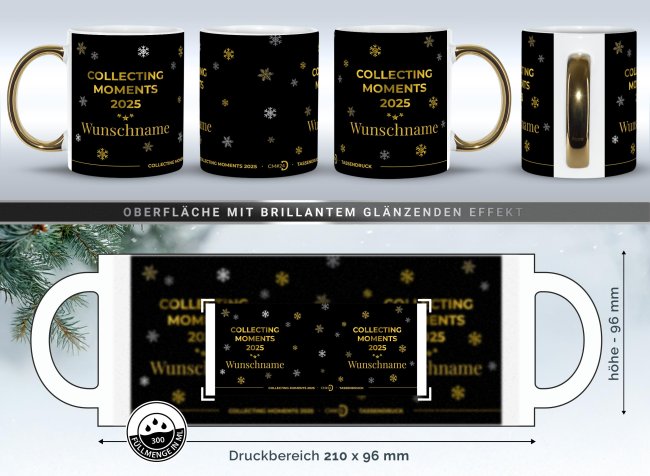 Weihnachtstasse mit Goldhenkel - Collecting Moments 2025 No. 24 - Collecting Moments 2025 - mit Name