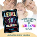 Blechschild zum 18. Geburtstag - Level unlocked - mit...