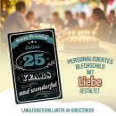 Blechschild zum Geburtstag - Happy Birthday and...