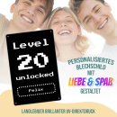 Blechschild zum Geburtstag - Level unlocked - mit Name...