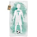 Fu&szlig;ball-Handtuch - Spieler Junge Gr&uuml;n mit Name...