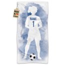 Fu&szlig;ball-Handtuch - Spielerin M&auml;dchen Blau mit...
