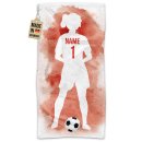 Fu&szlig;ball-Handtuch - Spielerin M&auml;dchen Rot mit...