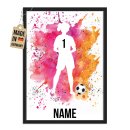 Fotodruck mit Bilderrahmen - Fu&szlig;ballspielerin...