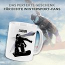 Tasse f&uuml;r Wintersportler - Snowboard - mit Name
