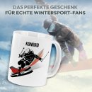 Tasse f&uuml;r Wintersportler - Abfahrtsski - mit Name