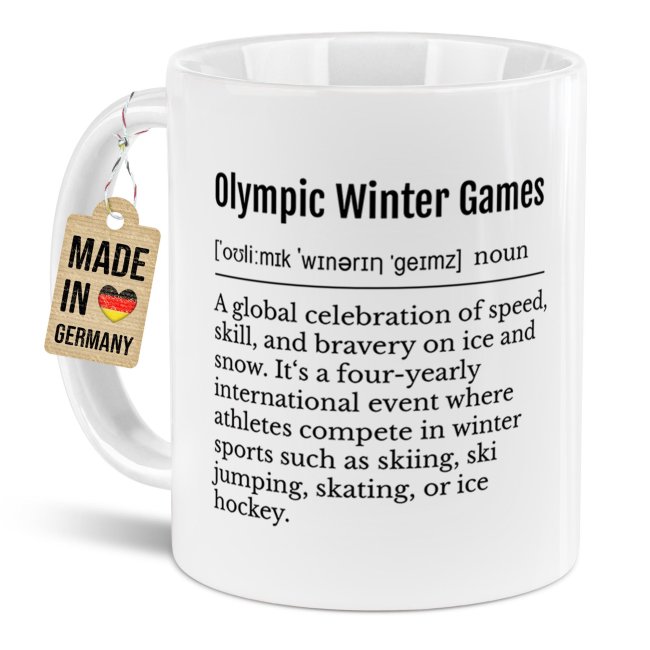 Tasse f&uuml;r Wintersportler mit Spruch - Olympische Winterspiele - Definition