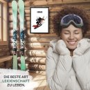 Fotodruck mit Bilderrahmen - Wintersport Abfahrtsski -...