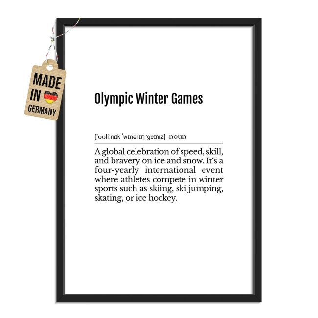 Fotodruck mit Bilderrahmen - Wintersport Olympische Winterspiele - Definition - 2 verschiedene Gr&ouml;&szlig;en