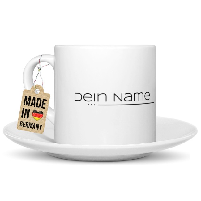 Personalisierte Cappuccino Tasse - mit Name - mit Untertasse, Keramik, 150 ml