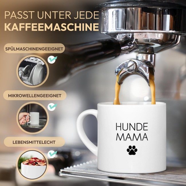 Cappuccino Tasse - Hundemama - mit Untertasse, Keramik, 150 ml