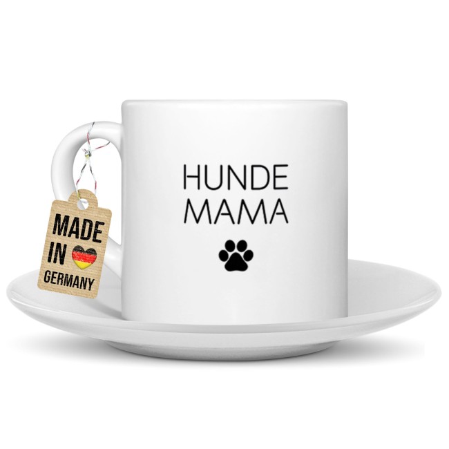 Cappuccino Tasse - Hundemama - mit Untertasse, Keramik, 150 ml
