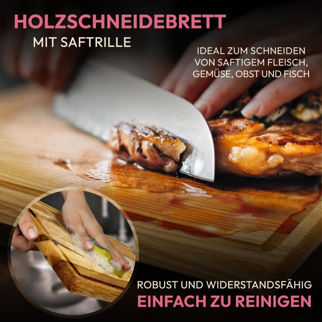 Gro&szlig;es Schneidebrett mit Gravur - Liebe geht durch Magen - mit Wunschtext - 40 x 25 cm