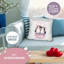 Kissen - Du bist mein Pinguin - mit Name