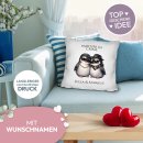 Kissen - Partner in Crime - Pinguine - mit Namen
