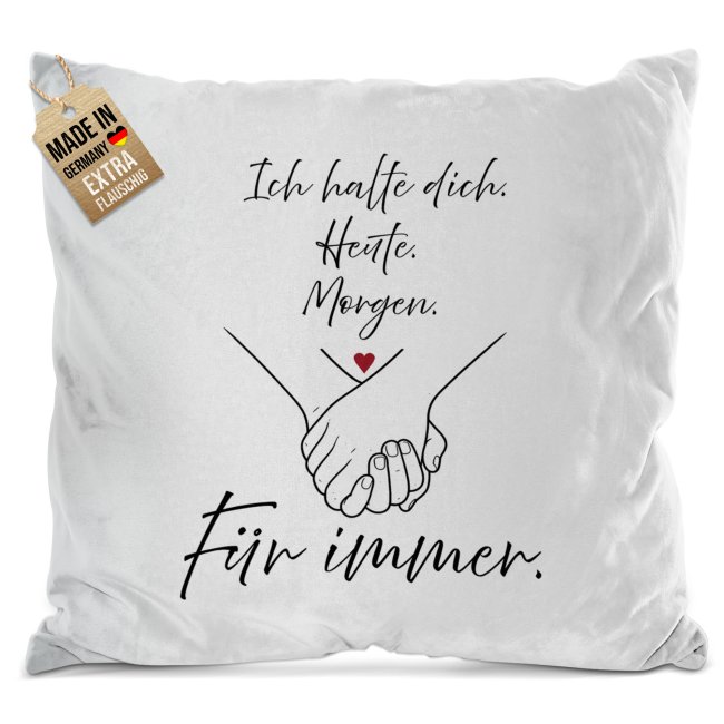 Flauschiges Kissen - Ich halte dich f&uuml;r immer