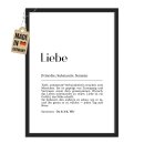 Fotodruck mit Bilderrahmen - Duden Liebe - 2 verschiedene...