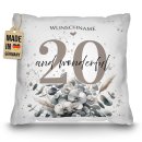 Kissen zum 20. Geburtstag - And wonderful - mit Name