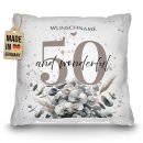 Kissen zum 50. Geburtstag - And wonderful - mit Name