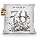 Kissen zum 70. Geburtstag - And wonderful - mit Name