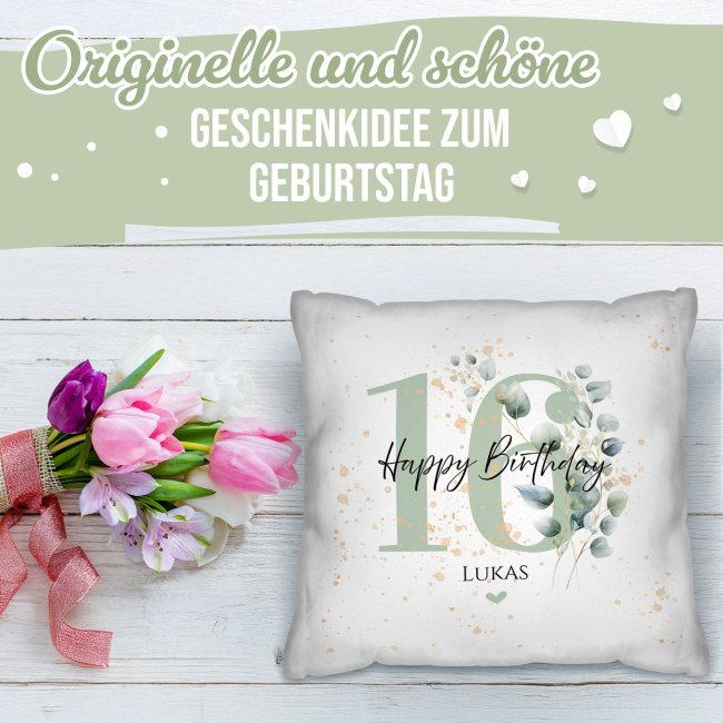 Kissen zum 16. Geburtstag - Happy Birthday - mit Name