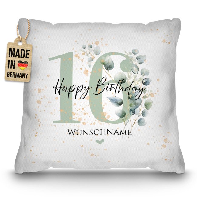 Kissen zum 16. Geburtstag - Happy Birthday - mit Name