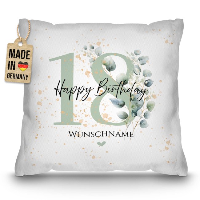 Kissen zum 18. Geburtstag - Happy Birthday - mit Name