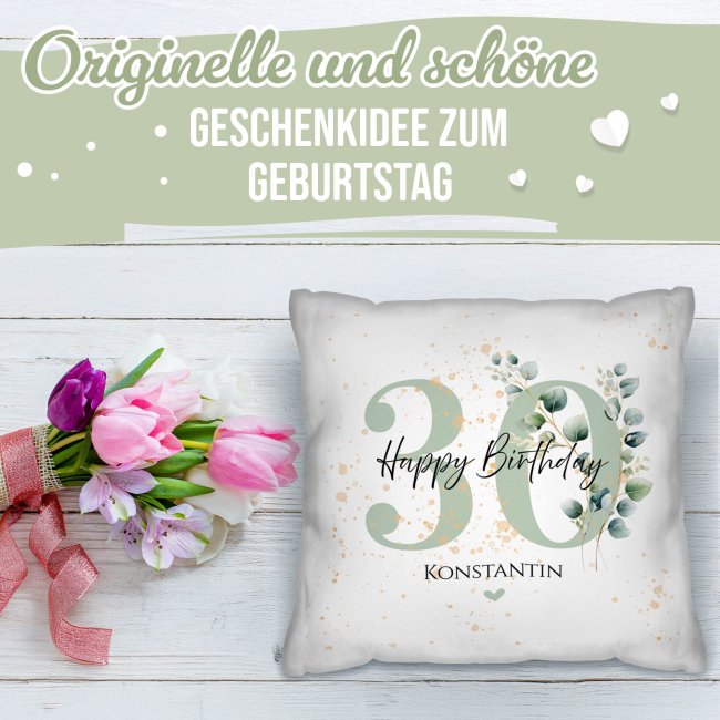 Kissen zum 30. Geburtstag - Happy Birthday - mit Name