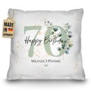 Kissen zum 70. Geburtstag - Happy Birthday - mit Name