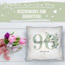 Kissen zum 90. Geburtstag - Happy Birthday - mit Name