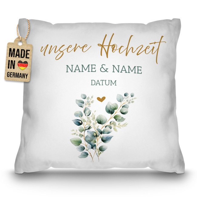 Kissen - Unsere Hochzeit - mit Namen &amp; Datum