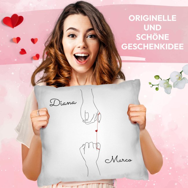 Kissen - Herz H&auml;nde - mit Namen