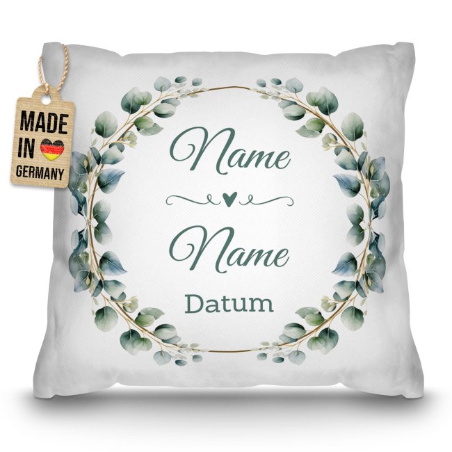 Kissen - Kranz - mit Namen &amp; Datum