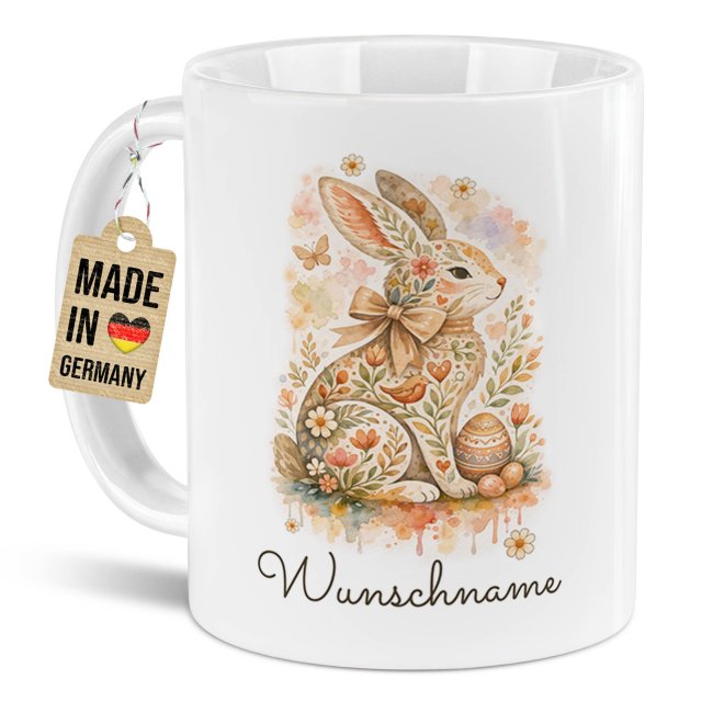 Personalisierte Oster-Tasse - Hase - mit Name - Verschiedene Farben