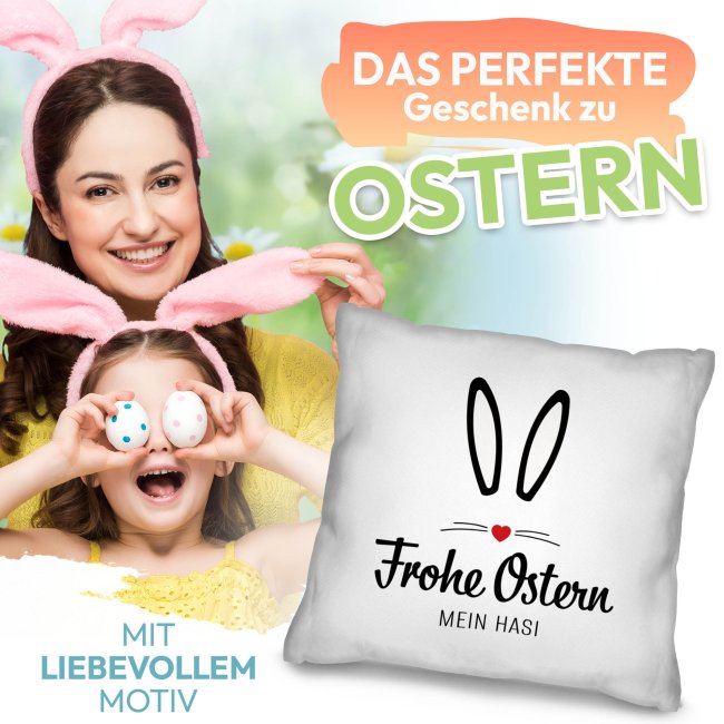 Oster-Kissen - Frohe Ostern mein Hasi - Verschiedene Farben