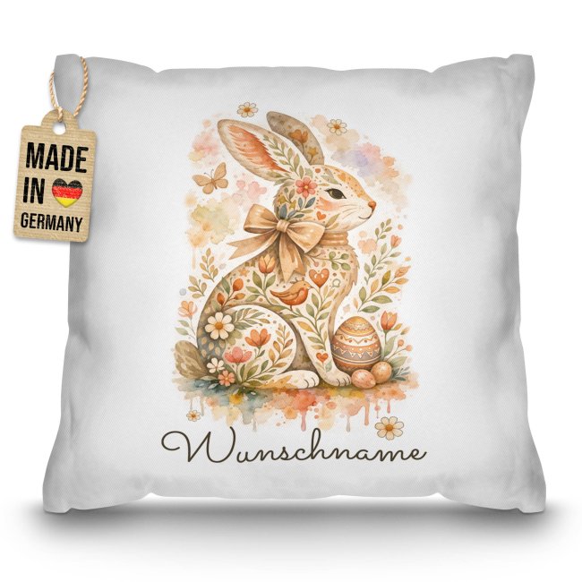 Personalisiertes Oster-Kissen - Hase - mit Name - Verschiedene Farben