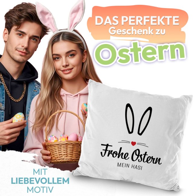 Oster-Kissen - Frohe Ostern mein Hasi - Verschiedene Farben