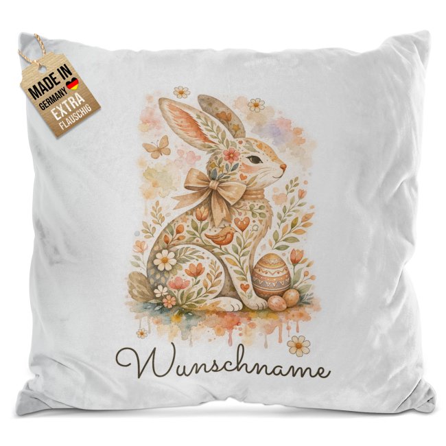 Personalisiertes Oster-Kissen - Hase - mit Name - Verschiedene Farben