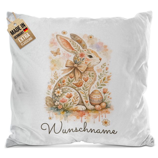 Personalisiertes Oster-Kissen - Hase - mit Name - Verschiedene Farben