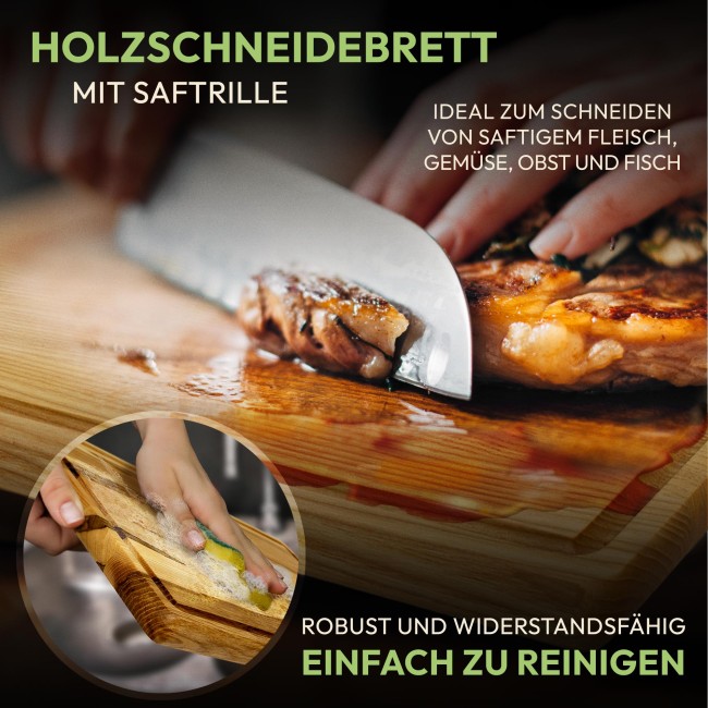 Gro&szlig;es Schneidebrett mit Gravur - Osterkranz Hase - mit Name - 40 x 25 cm