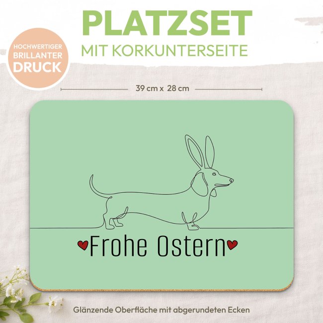 Platzset Ostern - Frohe Ostern, Dackel