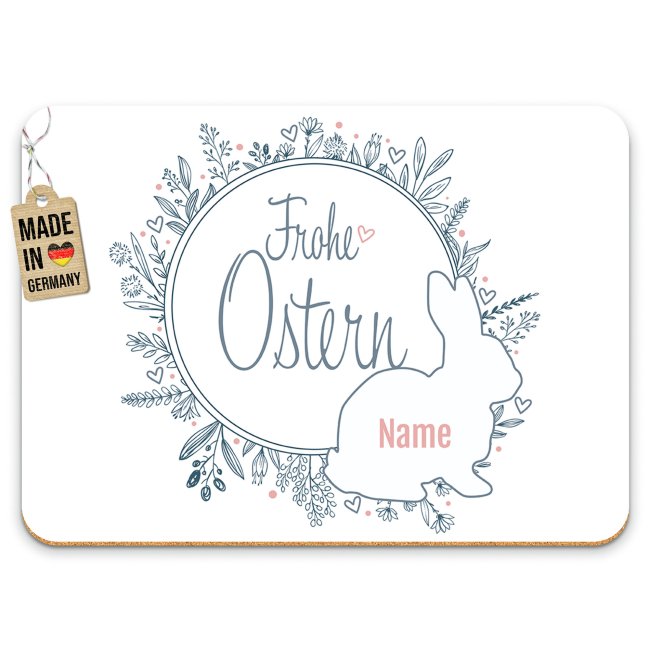 Platzset Ostern mit Name selbst gestalten - Frohe Ostern Hase