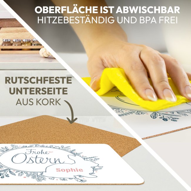 Platzset Ostern mit Name selbst gestalten - Frohe Ostern Hase